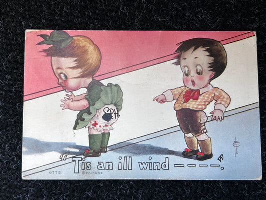 1910 Tis an ill wind, Denver CO postcard