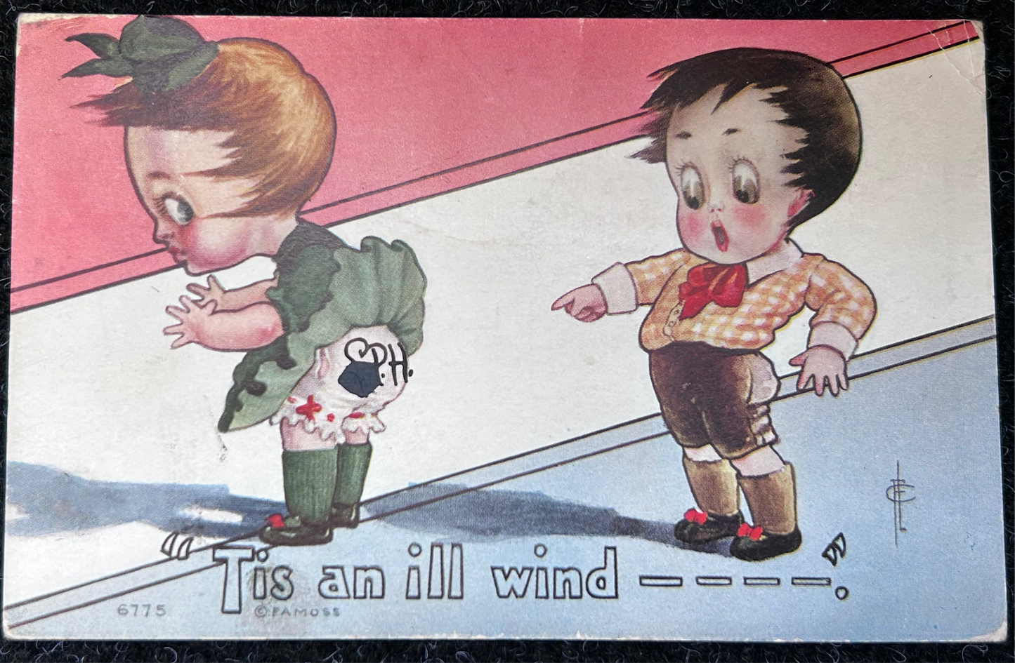 1910 Tis an ill wind, Denver CO postcard