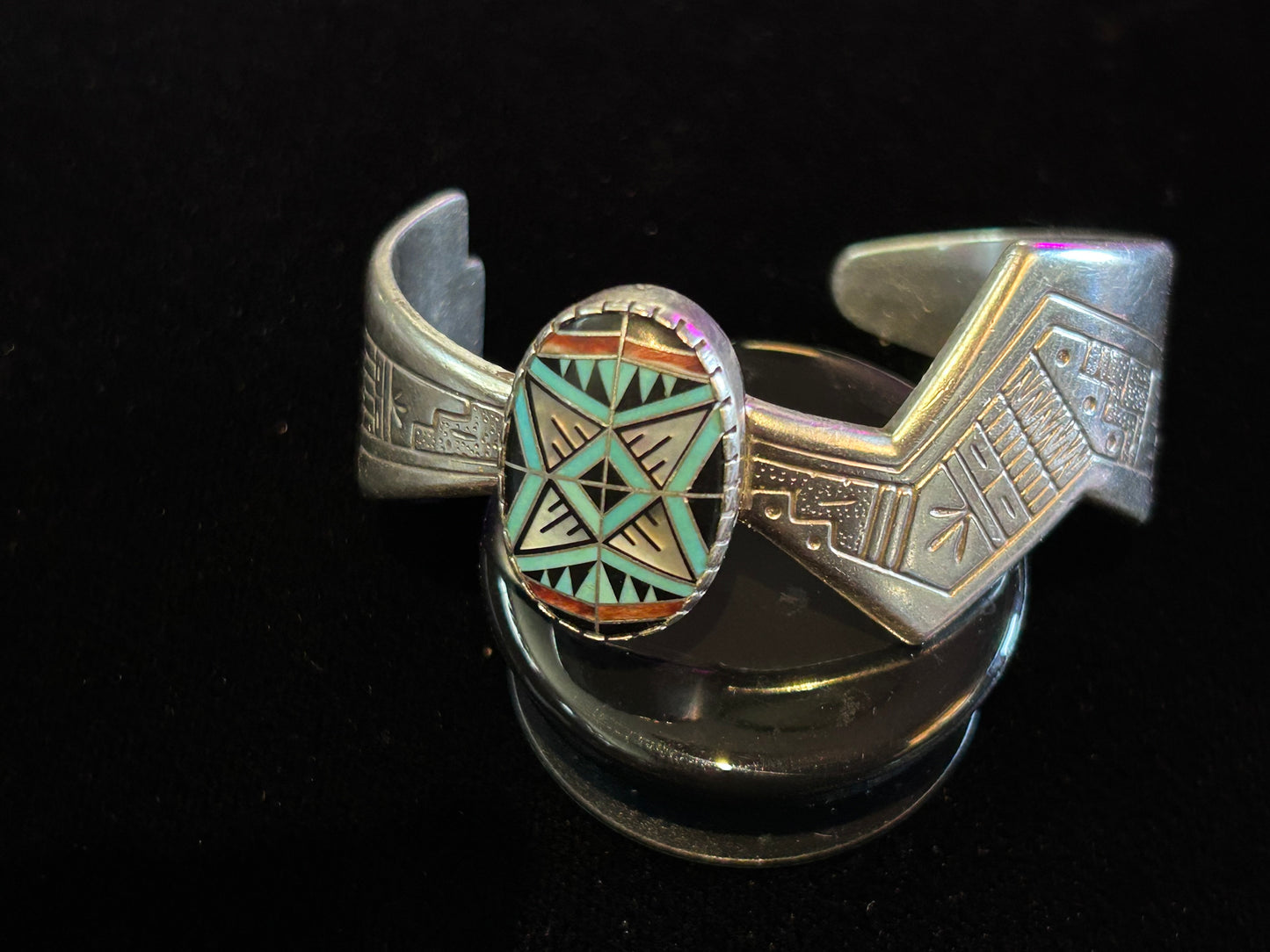 Roderick Tenario turquoise & sterling silver bangle bracelet