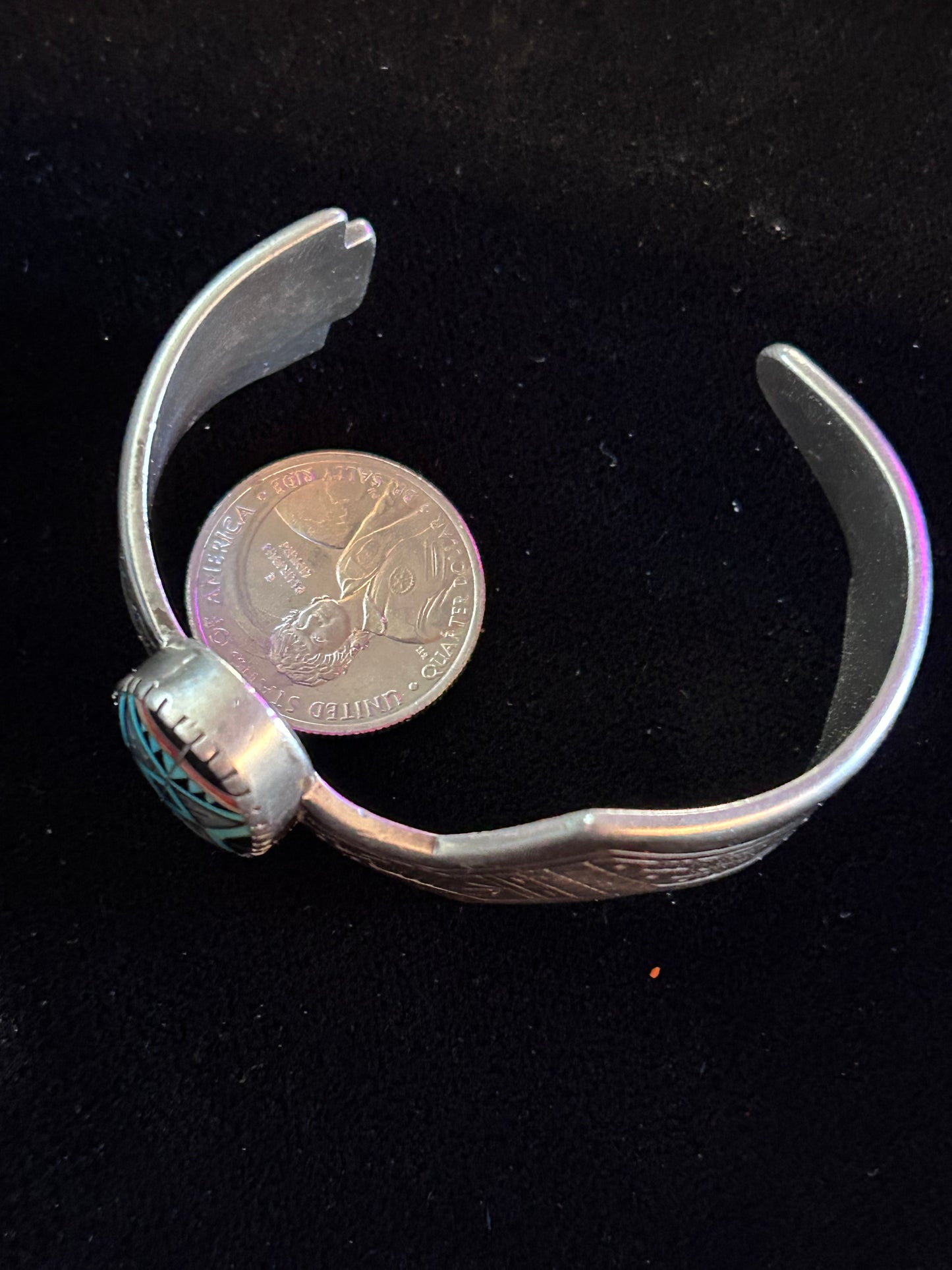 Roderick Tenario turquoise & sterling silver bangle bracelet